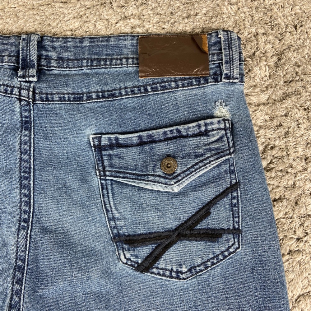 TK Axel Relaxed Straight Jeans Men 40x32 Blue Denim Flap Pocket Stretch Pants